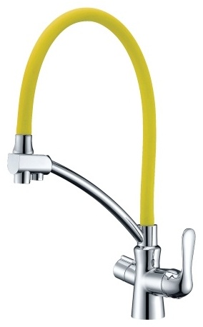 LM3070C-Yellow "Комфорт" Смеситель для кухни, с гибким изливом, с подключением к фильтру питьевой в - артикул K0000045424