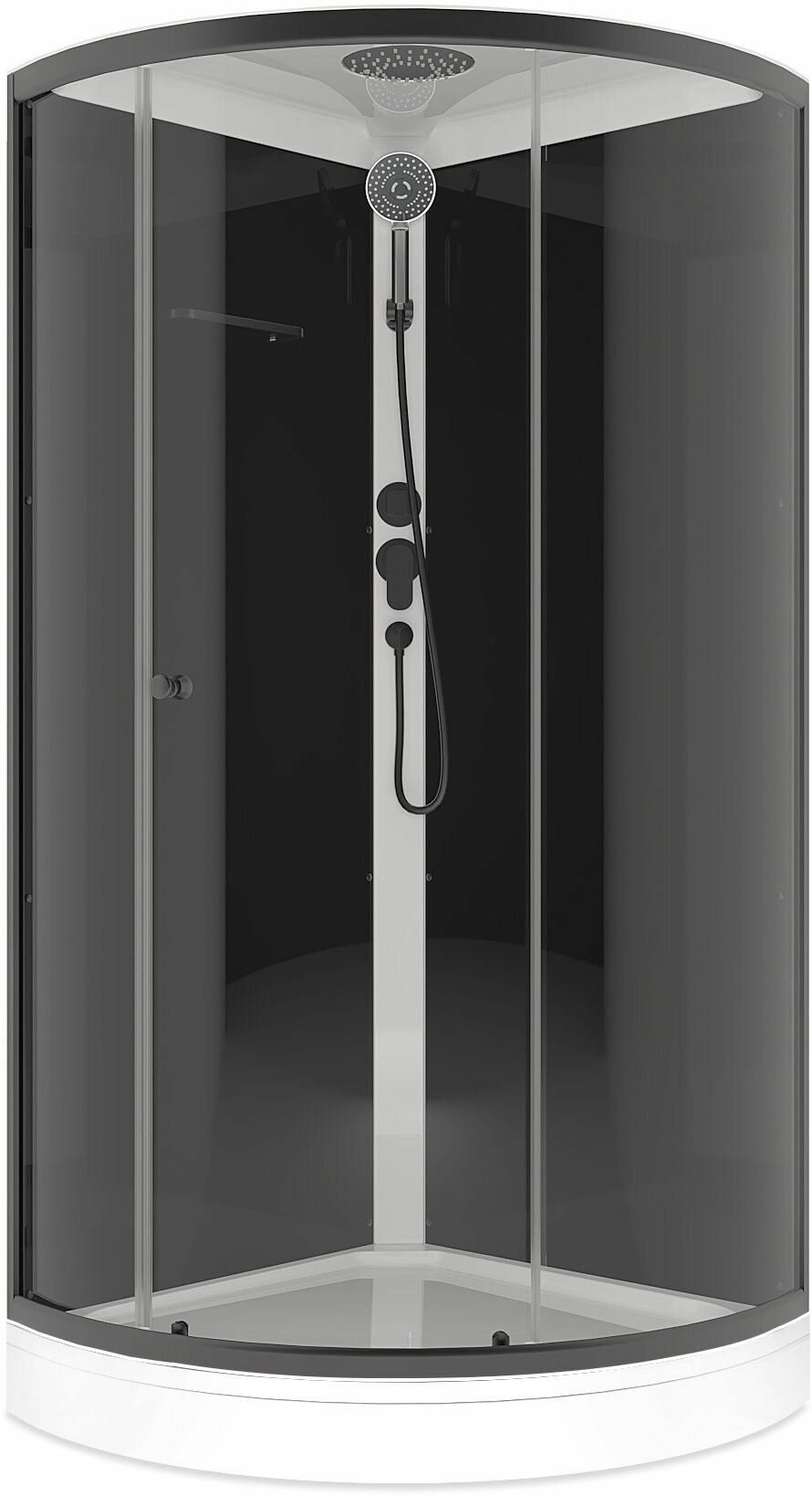 Комплект Домани Simple v1.2 С КРЫШЕЙ (99) 90*90*218 (БЕЗ пульта, черн.стенки, тонир.стекла, низк.поддон) LUX - артикул K0000162397