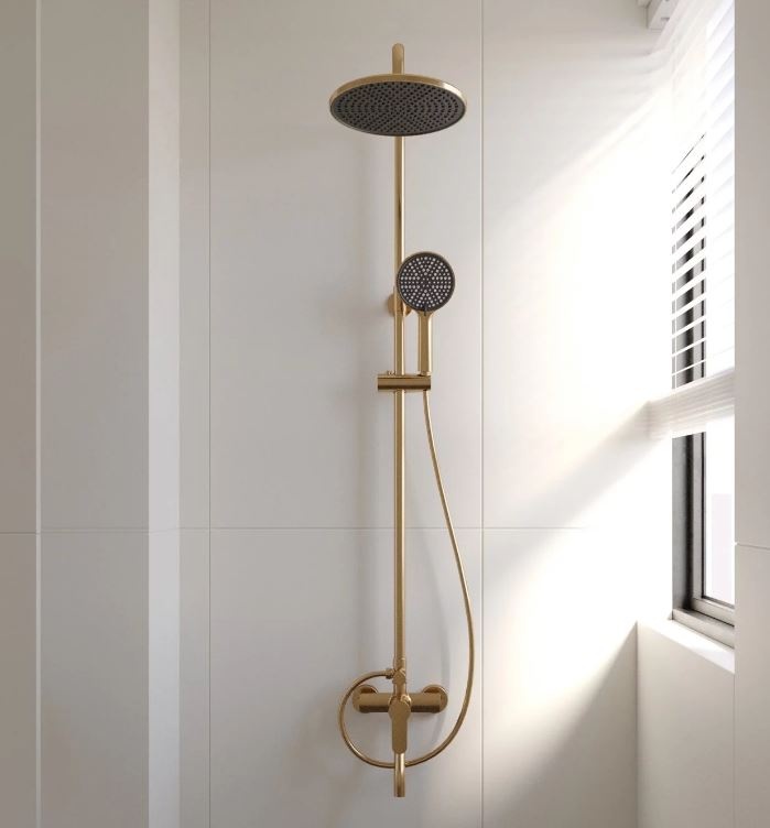 Душ. cтойка Veconi TURI арт. TU-100-G-C4 (золото брашинг) - артикул K0000230126