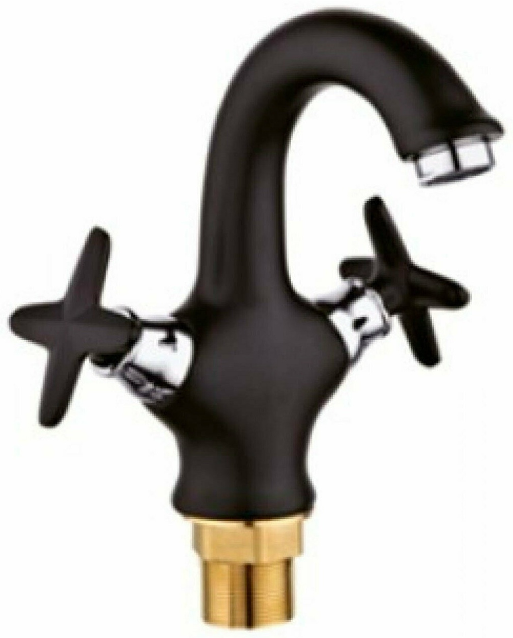 Смеситель POTATO P10322-6 для раковины крепление гайка, барашк, 1/2 об., черный (10/ 2шт) - артикул K0000104177