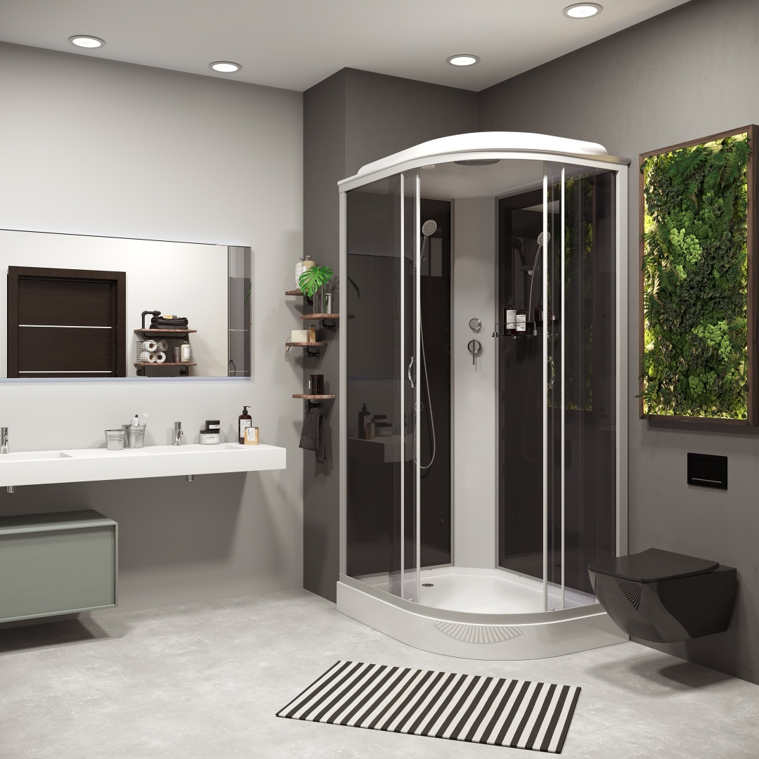 Душ.кабина Niagara NG-3512-14L (1200х800х2150) низкий поддон(13см) стекло ТОНИРОВАННОЕ 3 места Т - артикул K0000106192