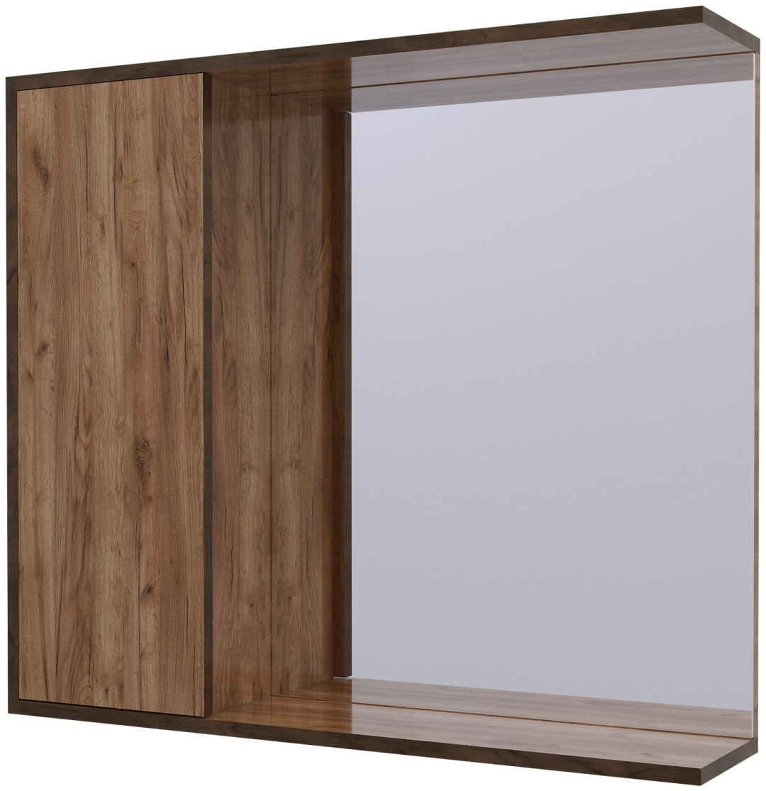 AVK3. Шкаф навесной, 1 Дверь + Зеркало, 700, коллекция (София, Дуб Крафт Золотой) - артикул K0000083531