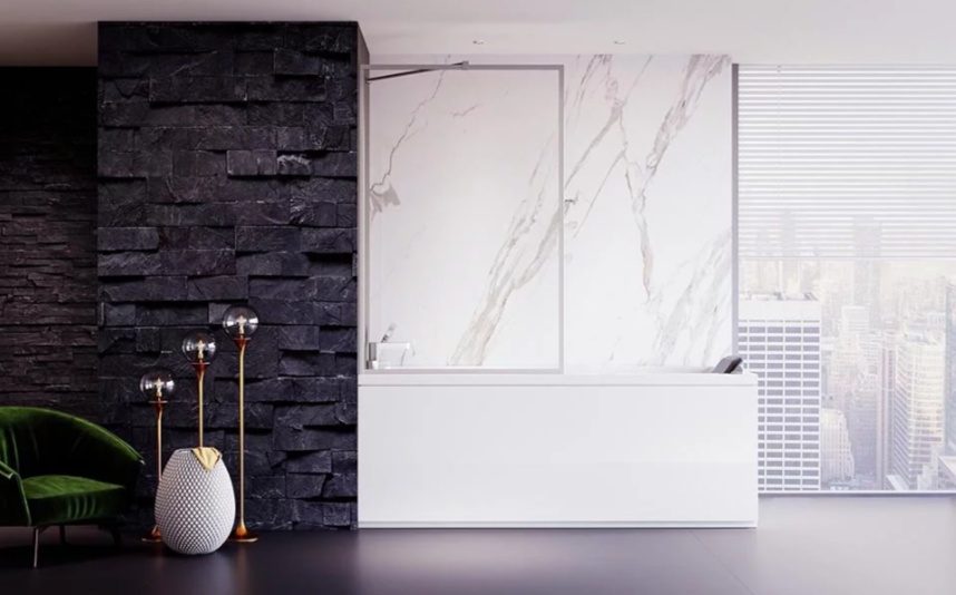 Душ. шторка Veconi PL-85 Арт. PL85-50-01-C8 Стекло прозрачное/5 мм - артикул K0000271220