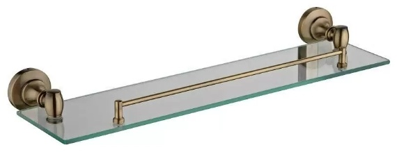 Полка Potato P2607 (52*12 см) стеклянная матовая, Антикварная бронза - артикул K0000105088