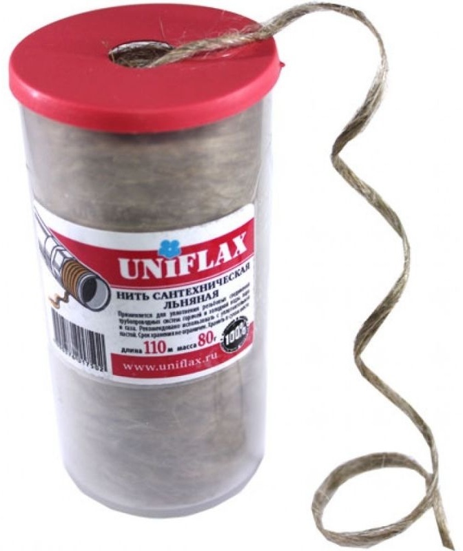 Лён сантехнический. 80г.в тубе UNIFLAX 110м - артикул K0000029712