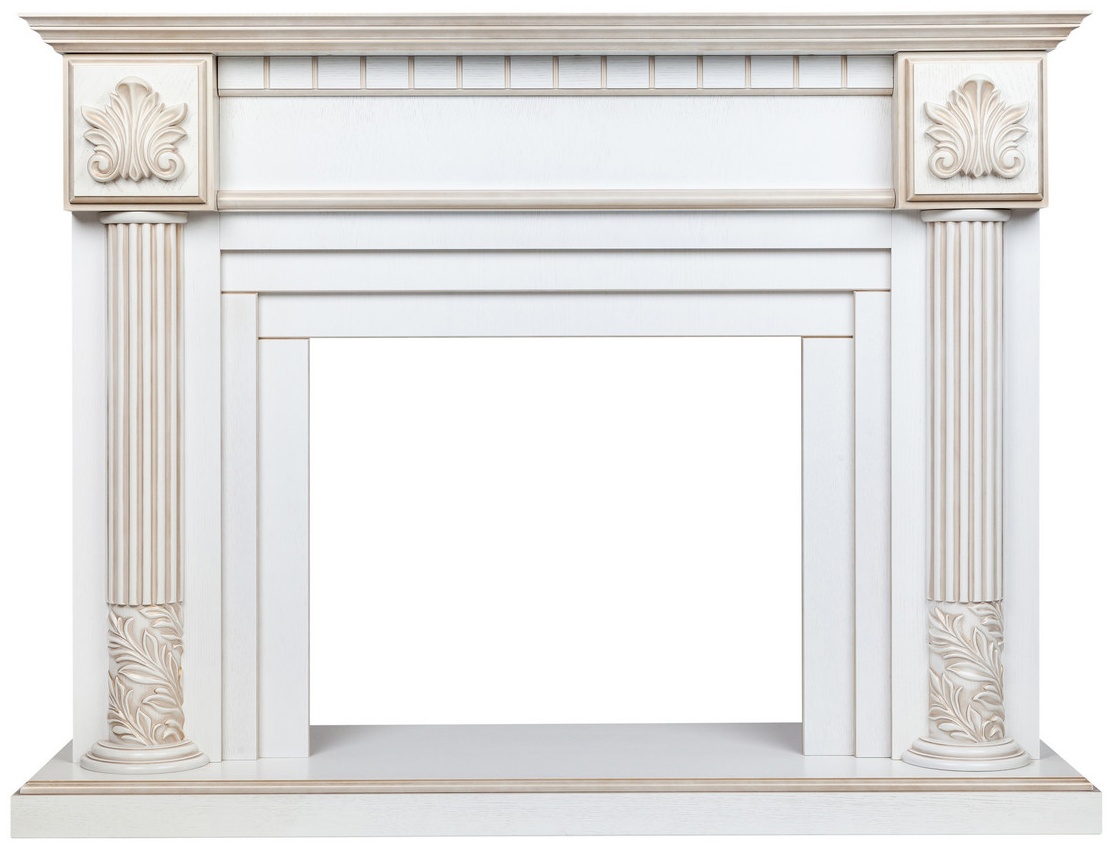 Портал для электрокамина IMPERIA 26/33 WT-519G (1130х1477х455, МДФ, белый дуб с золотой патиной) - артикул K0000101899