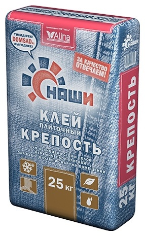 Клей НАШИ Крепость, 25 кг. (для плитки, серый)^2 - артикул K0000236186