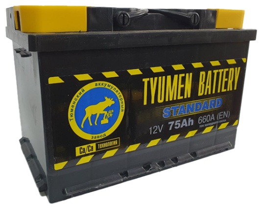 аккумулятор Тюмень Standard 75R 660A 278x175x190 обратная полярность -/+ - артикул K0000196946