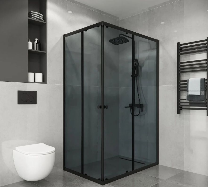 Душевое ограждение Niagara Eco NG-1012-14QT (120х80х190) прямоугольник,раздвижное,черный,стекло тонированное,1 место - артикул K0000206152