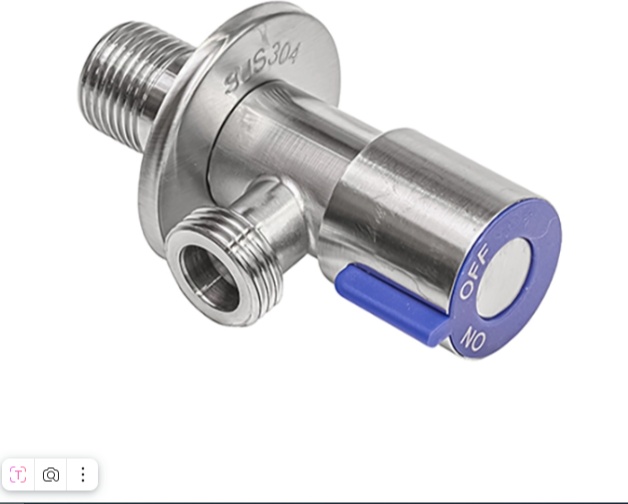 AISI304 Кран угловой керамическая кран-букса 1/2'' - 1/2'' нар/нар нерж сталь,блистер - артикул K0000058814