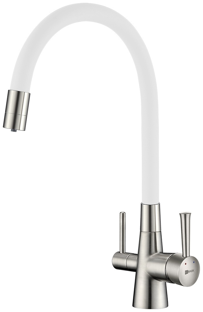 LM3075BN-White "COMFORT" Смеситель для кухни, с гибким изливом, с подключением к фильтру питьевой во - артикул K0000089646