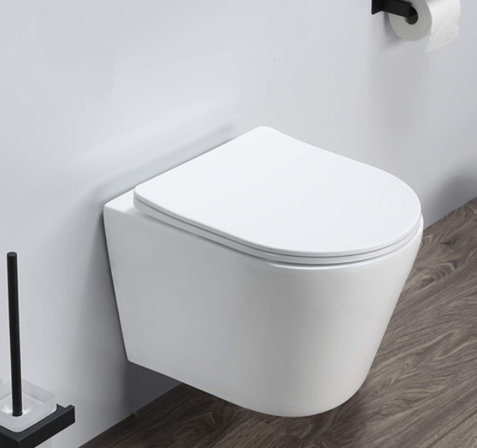 Унитаз подвесной COMFORTY 105 безободковый, сиденье дюропласт softclose тонкое, быстросъёмное - артикул K0000201972