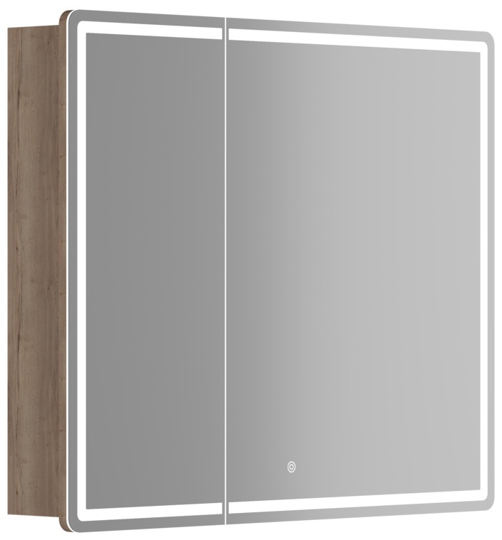 MI90EG Зеркальный шкаф Mirror 890x150х740 мм, с LED подсветкой, цвет дуб галифакс натуральный - артикул K0000220306