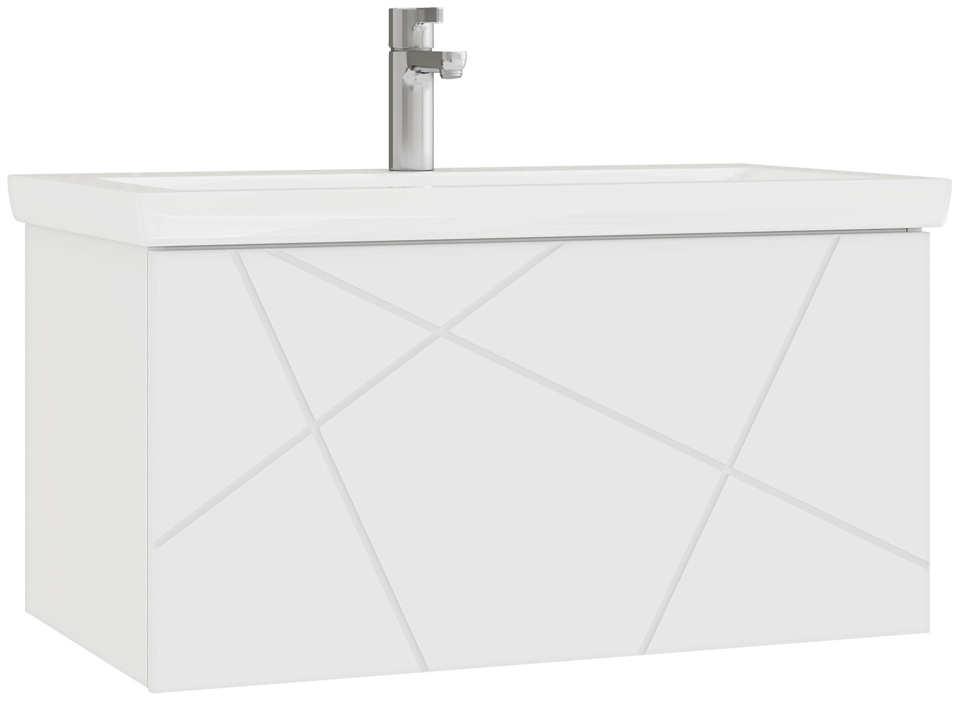 Комплект тумбы навес. Geometry 800 белый 1 ящик с умыв. Como - артикул K0000232079