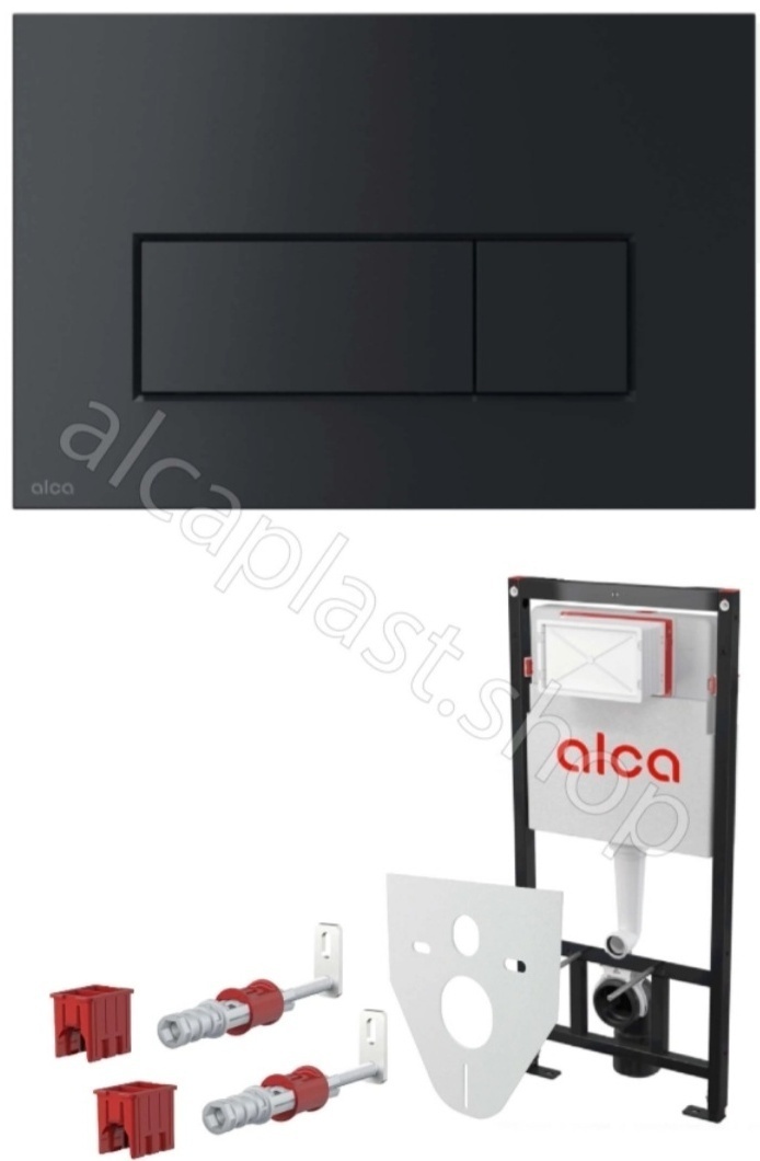 Set инсталляции с черной кнопкой арт. AM101/1120-4:1 RU M578-0001 - артикул K0000095436
