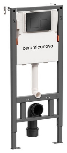 CN121002MB Система инсталляции для унитазов CERAMICANOVA Balance с кнопкой смыва Square, цвет черный - артикул K0000220595