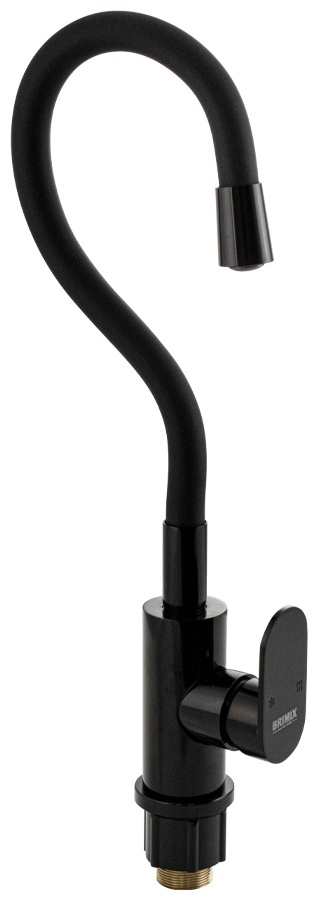 BRIMIX - Смеситель кухонный с гибким изливом, черный, из алюминия, шаровый  80209 - артикул K0000231317
