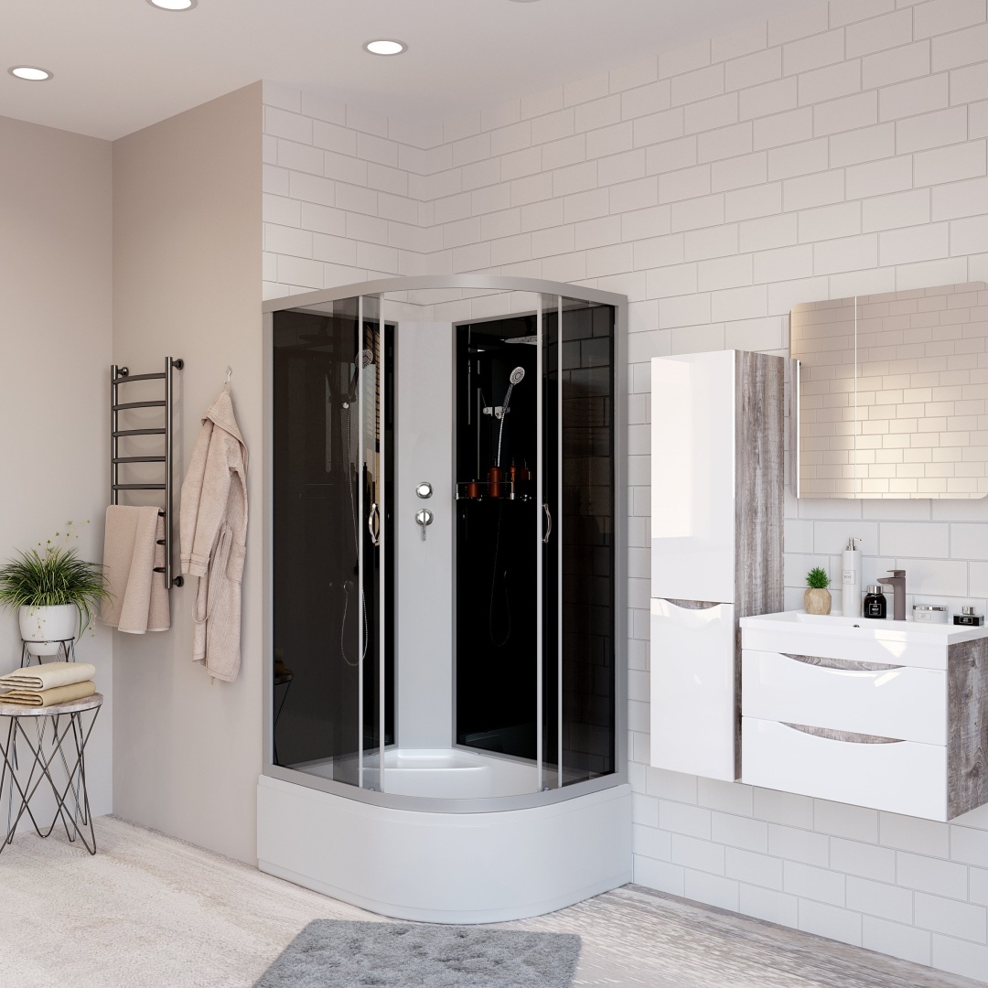 Душ.кабина Niagara NG-2510-14LBK (1200х800х2000) высокий поддон(40см) стекло ТОНИРОВАННОЕ 4 места - артикул K0000105935