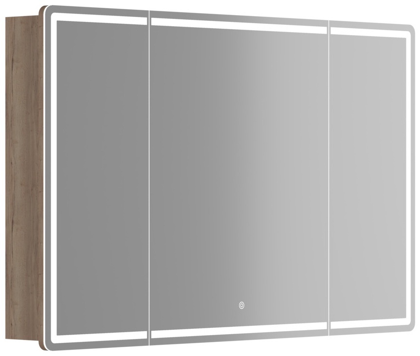 MI120EG Зеркальный шкаф Mirror 1190x150х740 мм, с LED подсветкой, цвет дуб галифакс натуральный - артикул K0000220298