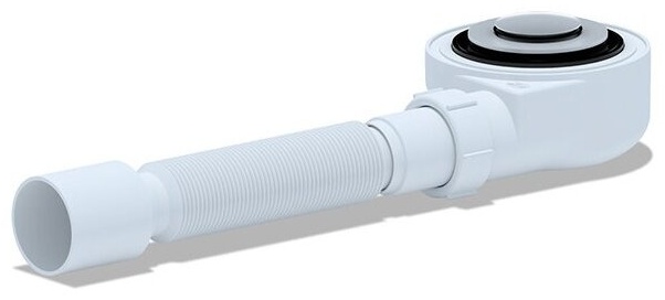 E455СL Сифон АНИ для душевого поддона 1 1/2"*50 h 53мм, клик- клак, с гибкой трубой 375*40/50 - артикул K0000057321