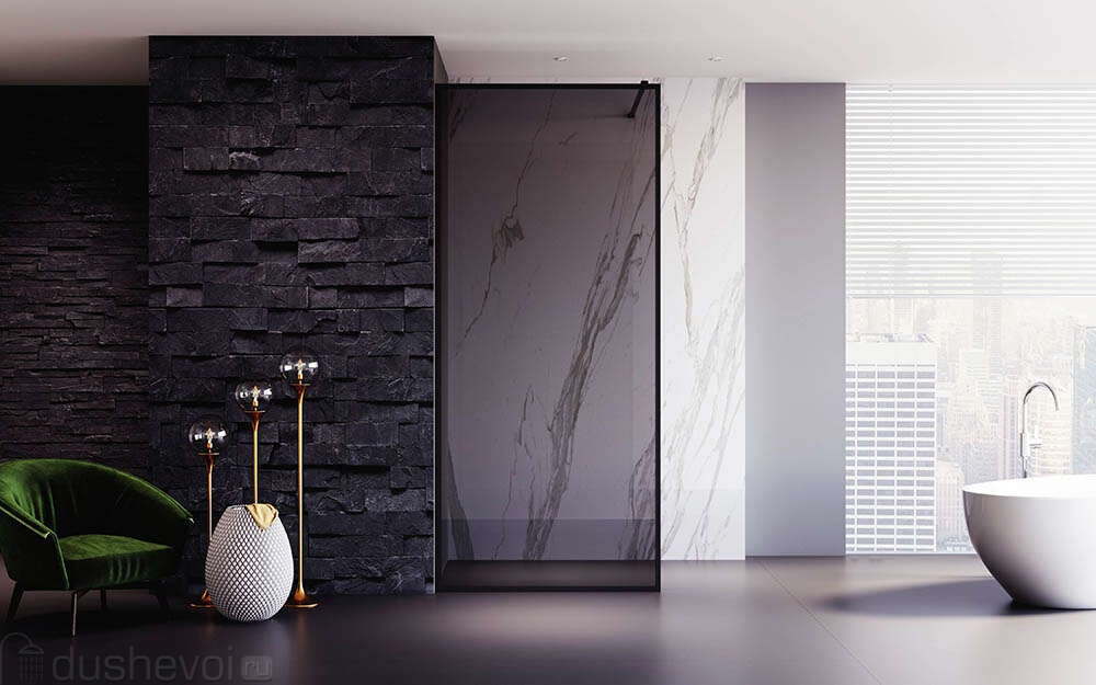 Душ. перегородка Veconi KR-81BT Арт. KR81BT-80-05-C8 Стекло тонированное/8 мм - артикул K0000271201