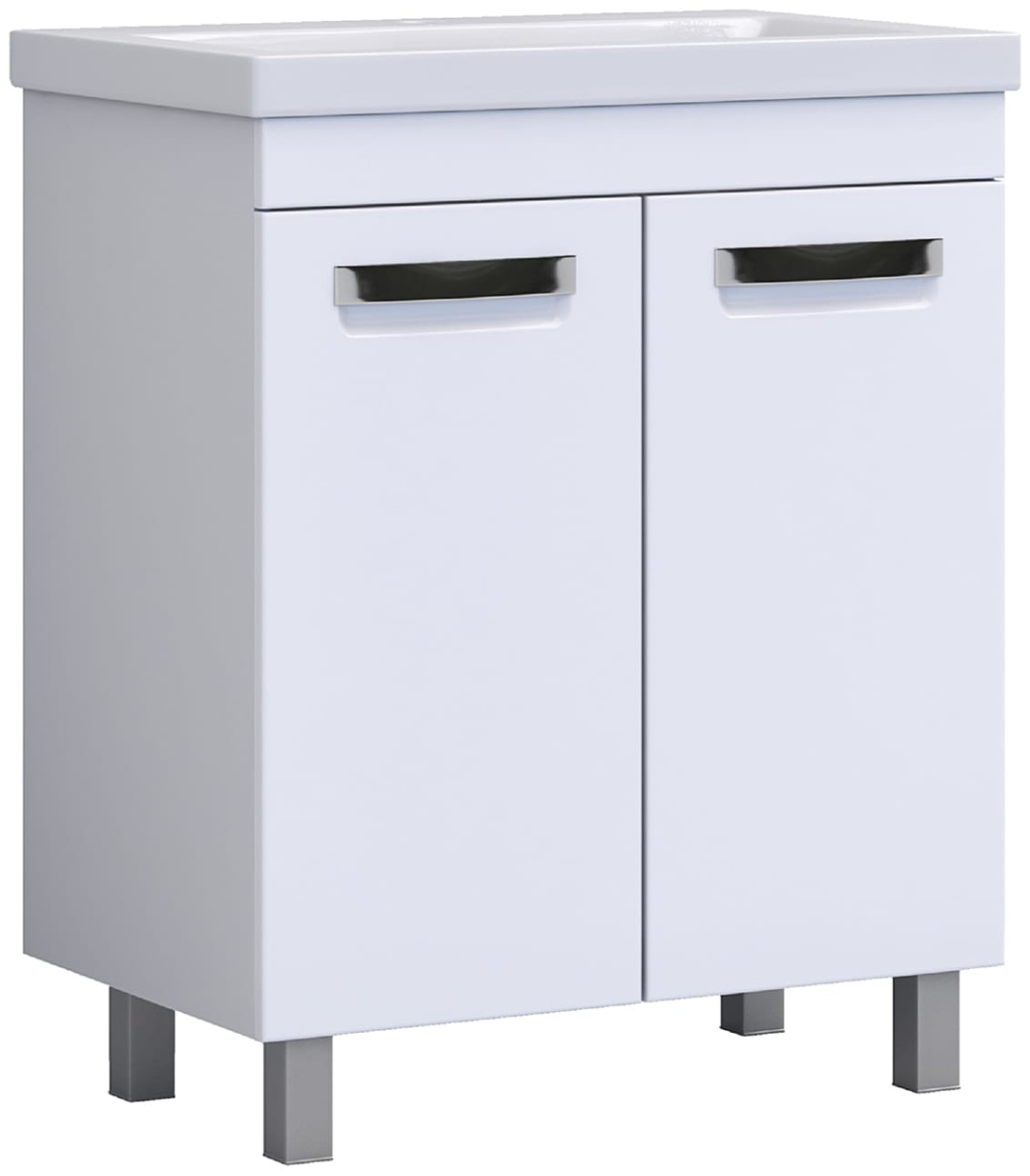 Комплект тумбы напол. Plaza 700 белый 2 двери с умыв. Фостер - артикул K0000232163