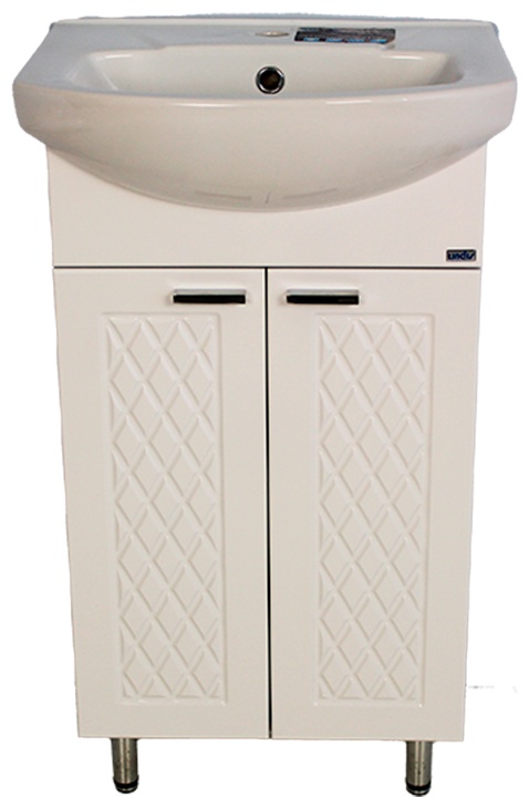 Комплект  Тумба "Максима"   2 двери, белый глянец (Lindis) + умывальник - артикул K0000166732