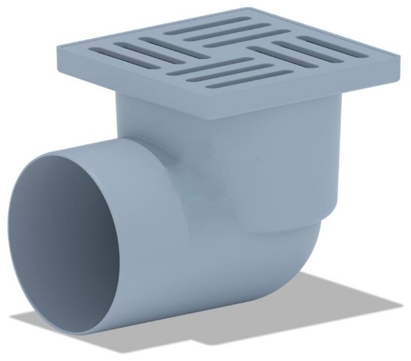 ТQ1110 Трап горизон. нерегулируемый с выпуском 110 мм, с пластиковой решеткой 150*150 сухой - артикул K0000057345