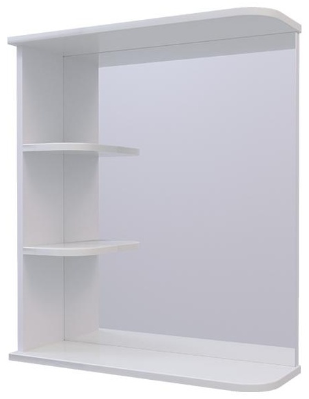 Шкаф навесной, зеркало 2 полки R 550 (AVK) белый снег молочный глянец - артикул K0000086385