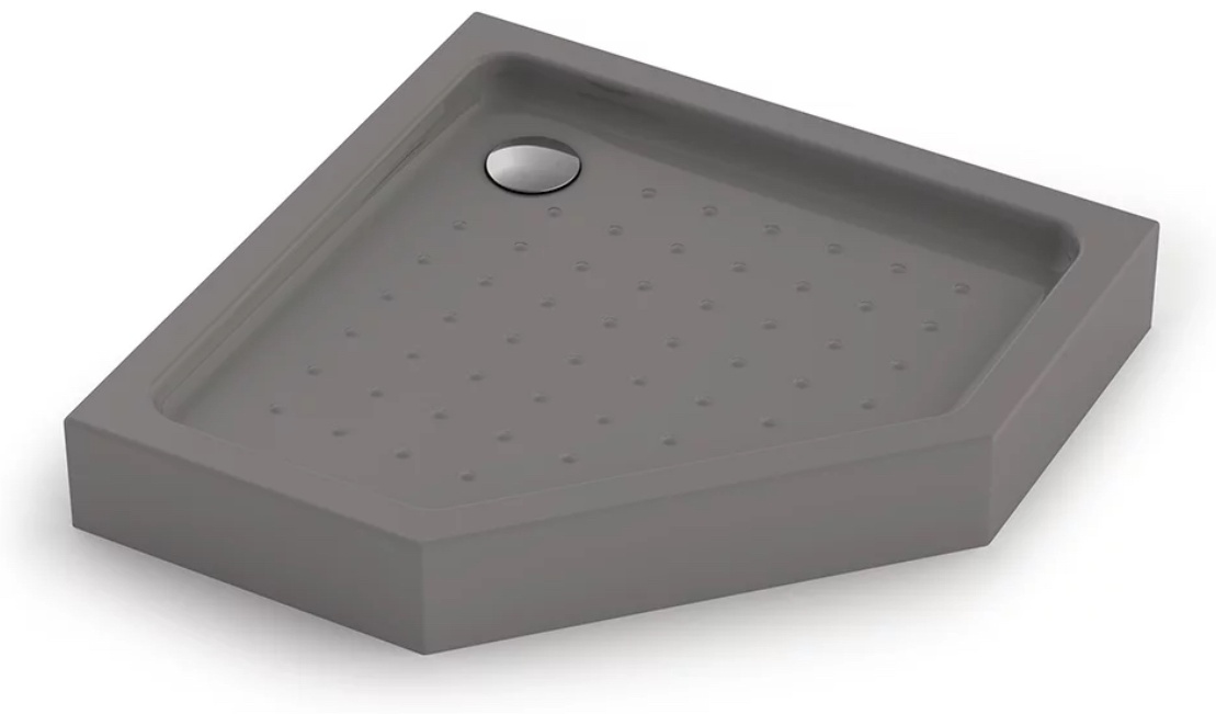 Душ. поддон Veconi TZ-53GR Арт. TZ53GR-100-C5 Акриловый (1000x1000x150, серый, трапеция) - артикул K0000235992