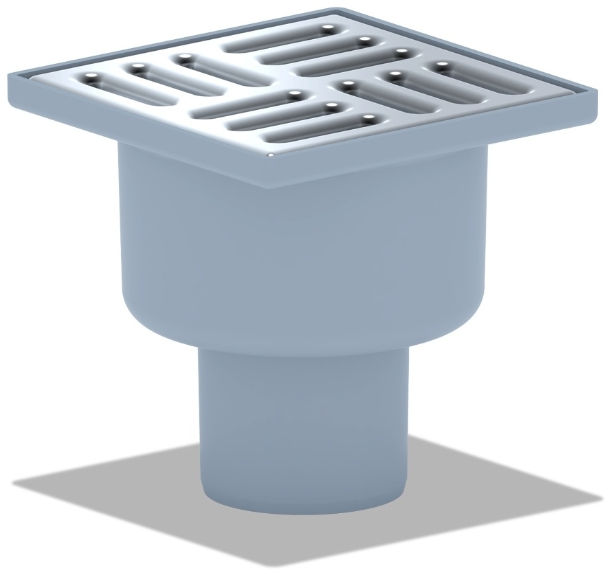 ТQ5202 Трап верт, выпуск50 н/р,реш.10*10 нерж.сухой - артикул K0000057349