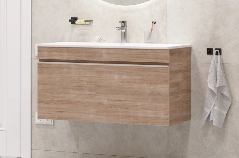 Комплект тумбы навес. PULSUS 1000 дуб сонома 1 ящик с умыв. PULSUS - артикул K0000232120