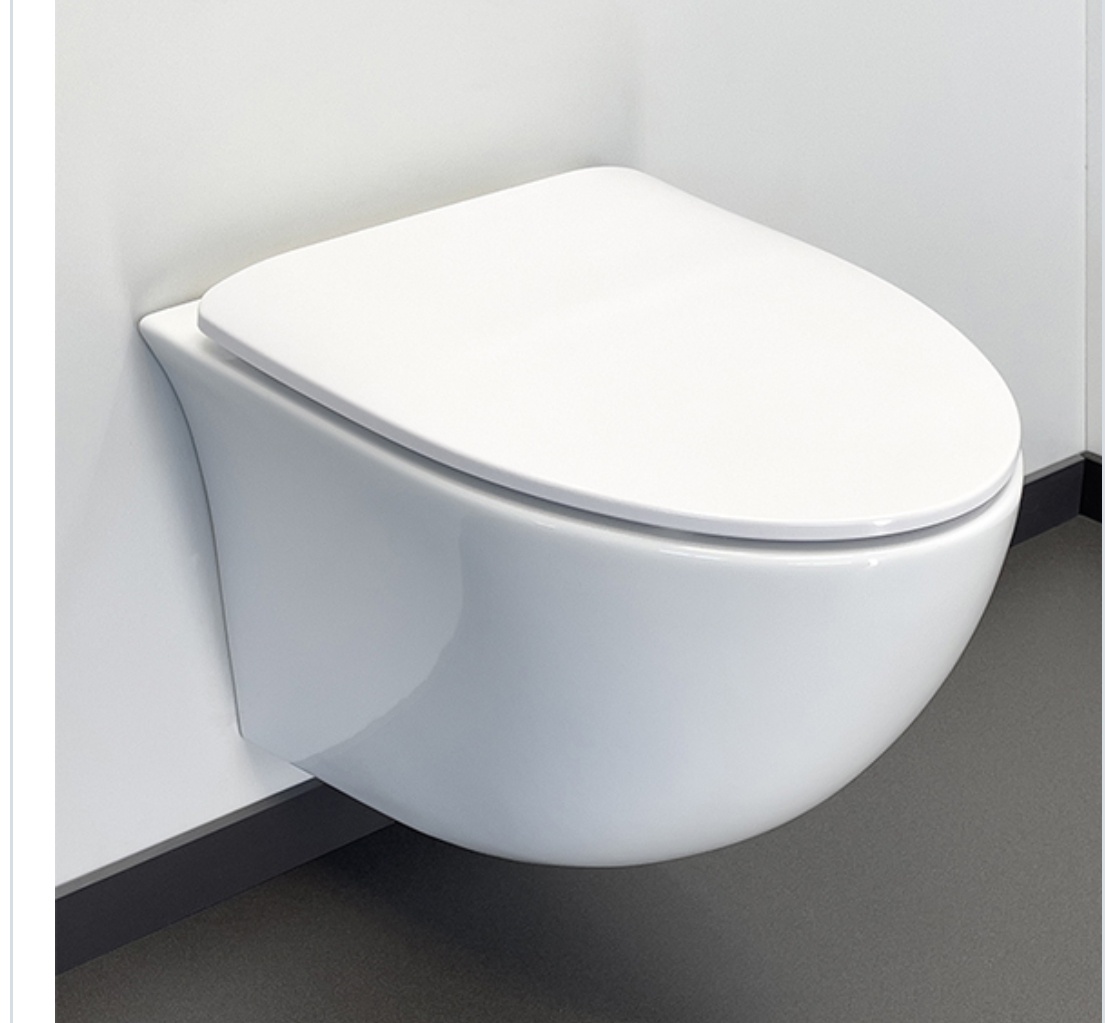 Унитаз подвесной COMFORTY 107 безободковый, сиденье дюропласт softclose тонкое, быстросъёмное - артикул K0000201977