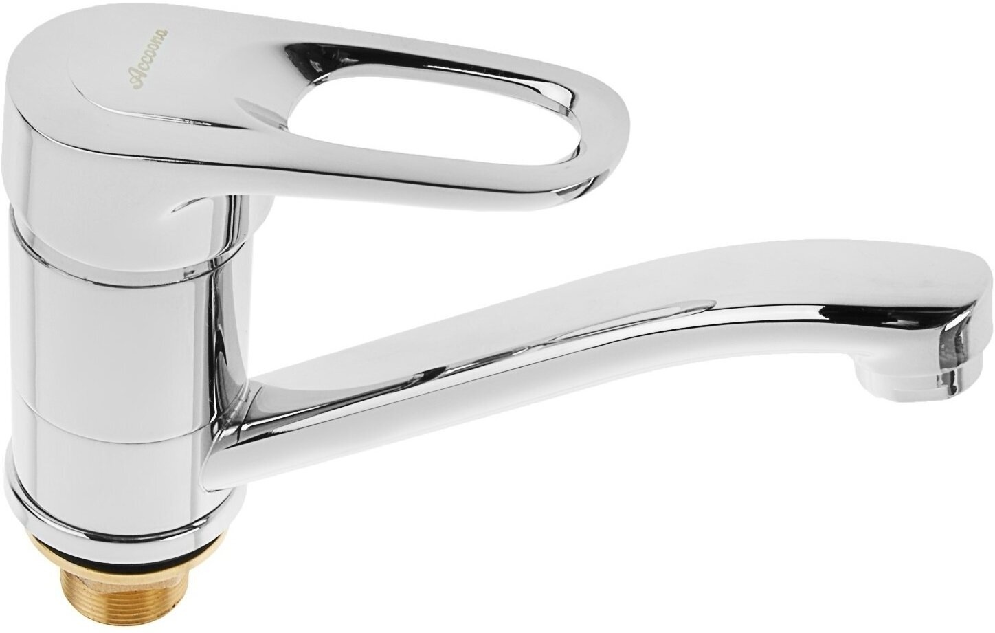 Смеситель для кухни с гайкой,однорычажный.Латунь.Хром. Accoona A4230 - артикул K0000203891