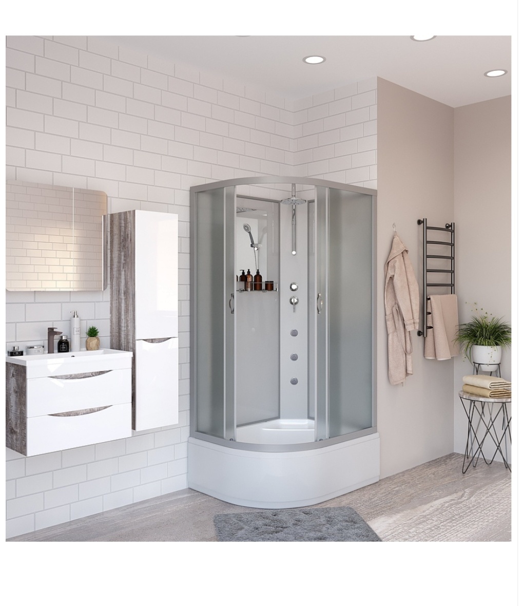 Душ.кабина Niagara NG-2310-14RBKTG (1200х800х2100) высокий поддон(40см) стекло МАТОВОЕ 4 места - артикул K0000105904