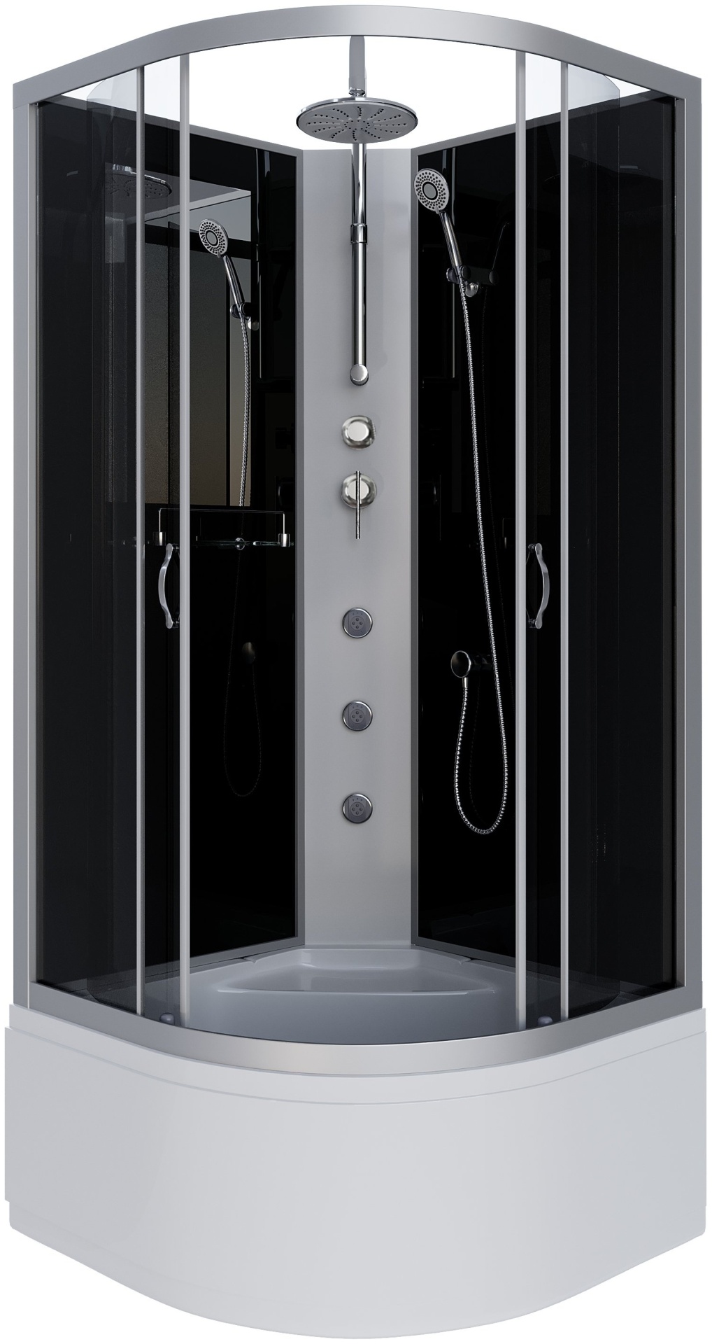Душ.кабина Niagara NG-2507-14BKTG (800х800х2100) высокий поддон(40см) стекло ТОНИРОВАННОЕ 4 места - артикул K0000105914