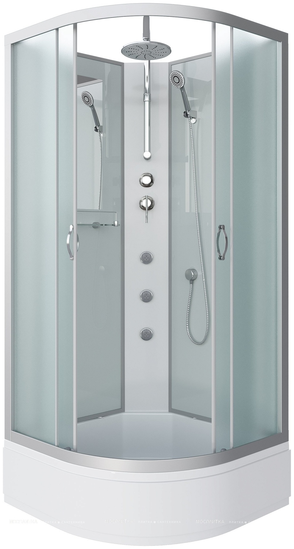 Душ.кабина Niagara NG-3301-14BKTG (900х900х2100) средний поддон(26см) стекло МАТОВОЕ 4 места - артикул K0000105968
