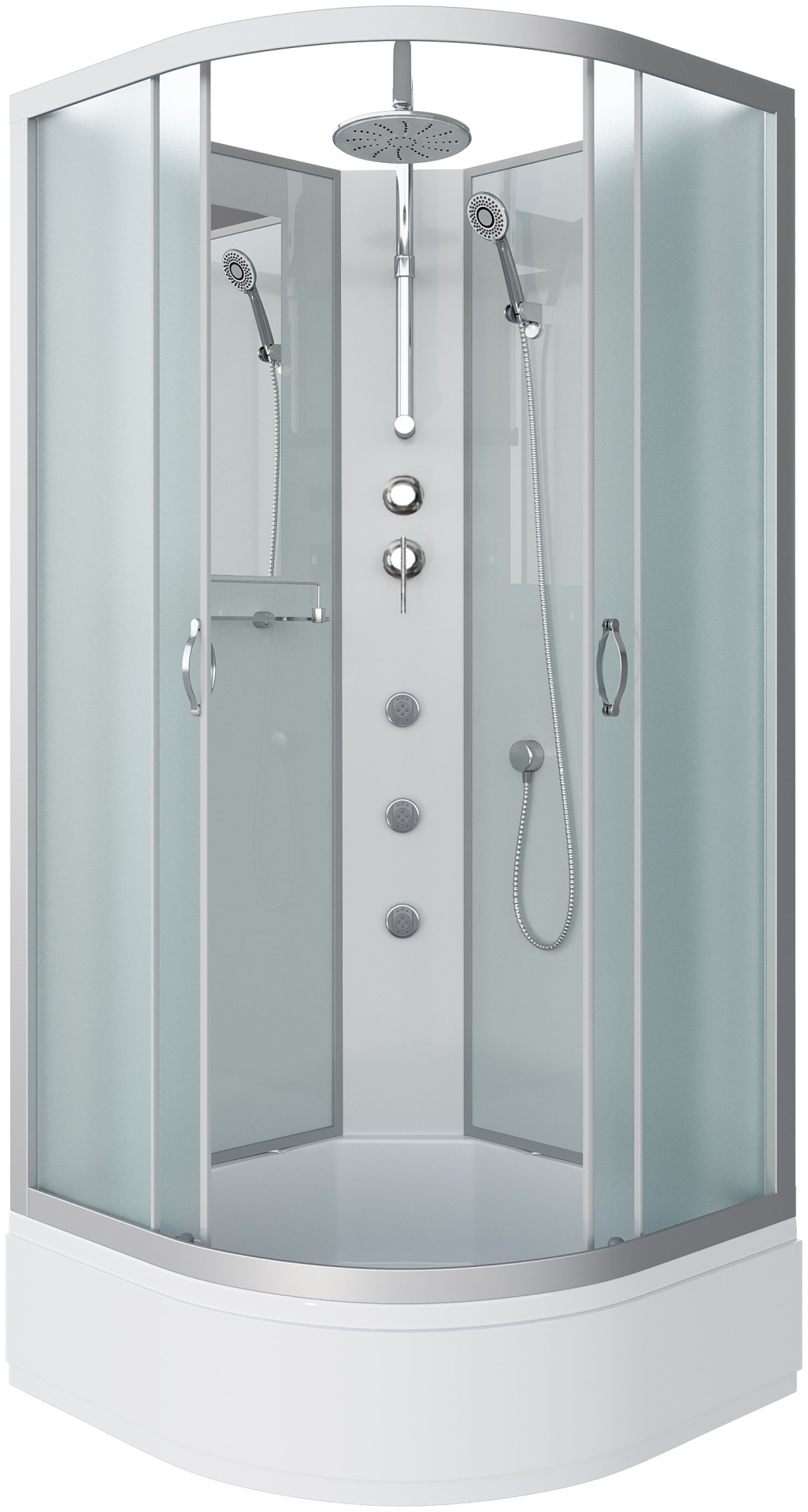 Душ.кабина Niagara NG-3302-14BKTG (1000х1000х2100) средний поддон(26см) стекло МАТОВОЕ 4 места - артикул K0000105976