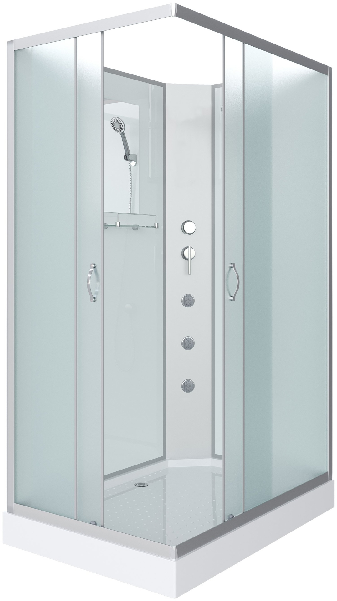 Душ.кабина Niagara NG-43975-14QBKG (900х700х2000) низкий поддон(13см) стекло МАТОВОЕ 3 места - артикул K0000106251