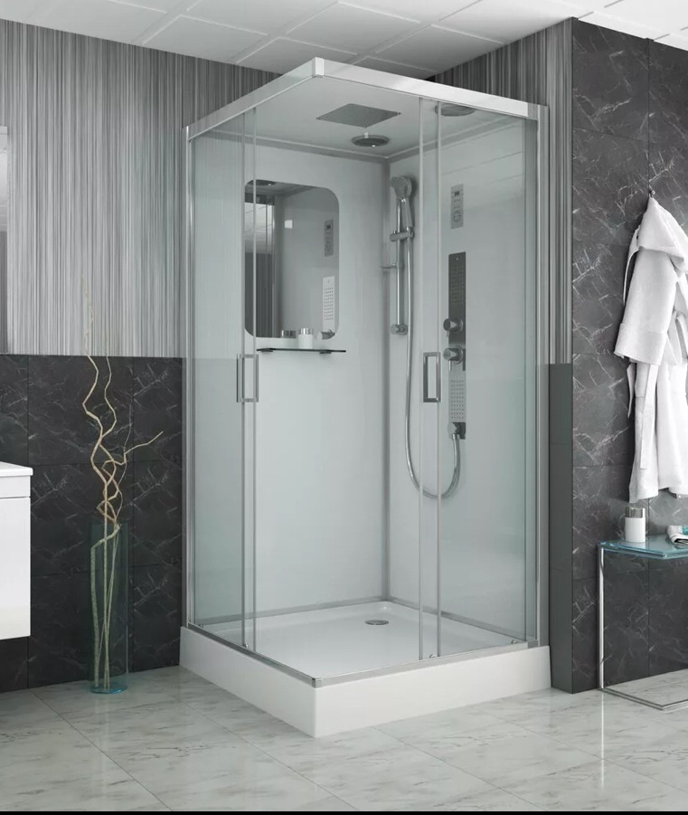 Душ.кабина Niagara NG-6001-01GQ (900х900х2100) низкий поддон(16 см) стекло ПРОЗРАЧНОЕ, 4 места - артикул K0000106274