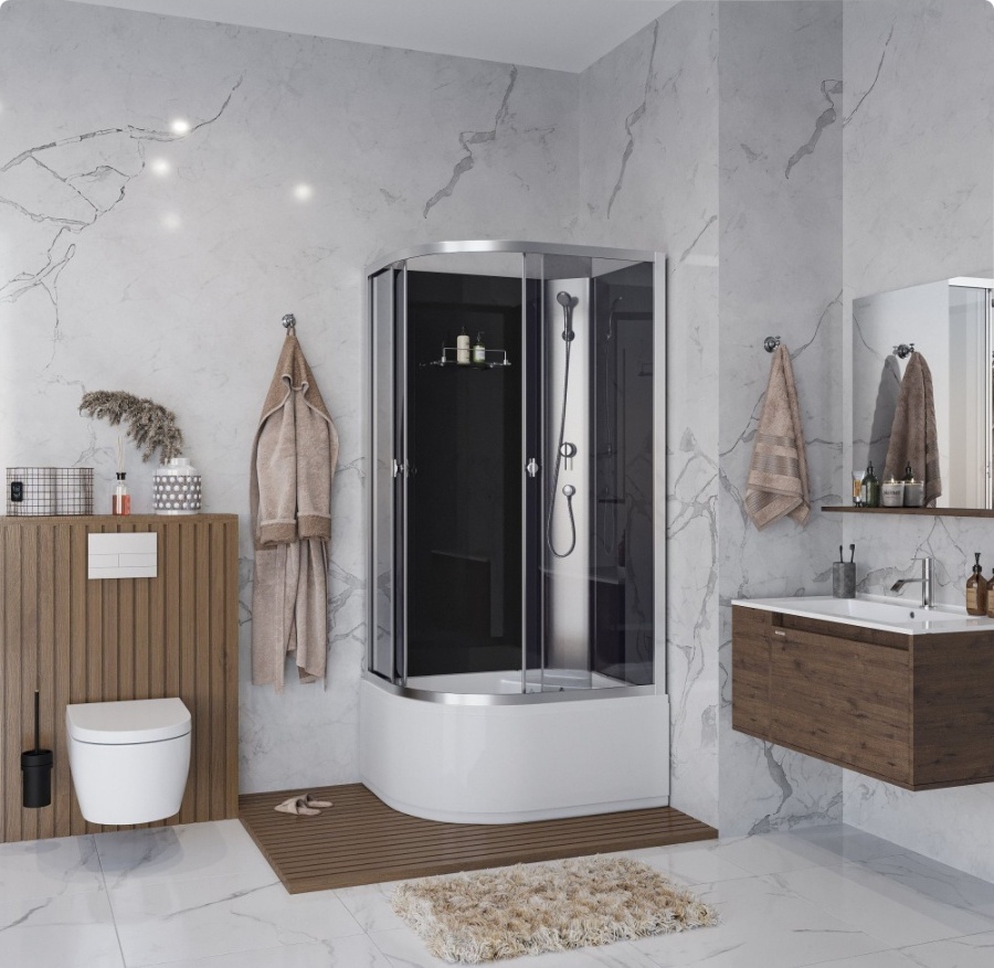 Душ.кабина Niagara Eco E90/80/40R/TN/BK (900х800х1950) 4 места - артикул K0000106458