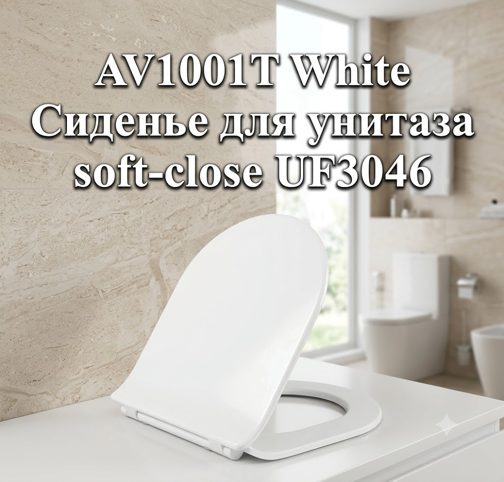 AV1001T White Сиденье для унитаза soft-close UF3046 - артикул K0000036688