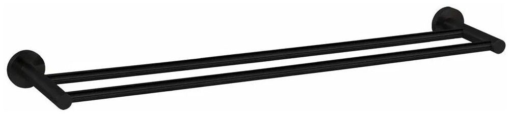 4524DMB Держатель для полотенца 60см двухрядный Aquanet, черн.мат (241918) - артикул K0000060392