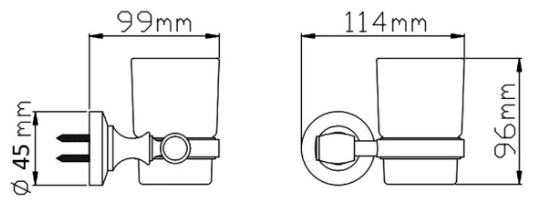 Стакан Potato P1806BL настенный, Матово-чёрный уп.10 шт - артикул K0000105057, изображение - 3