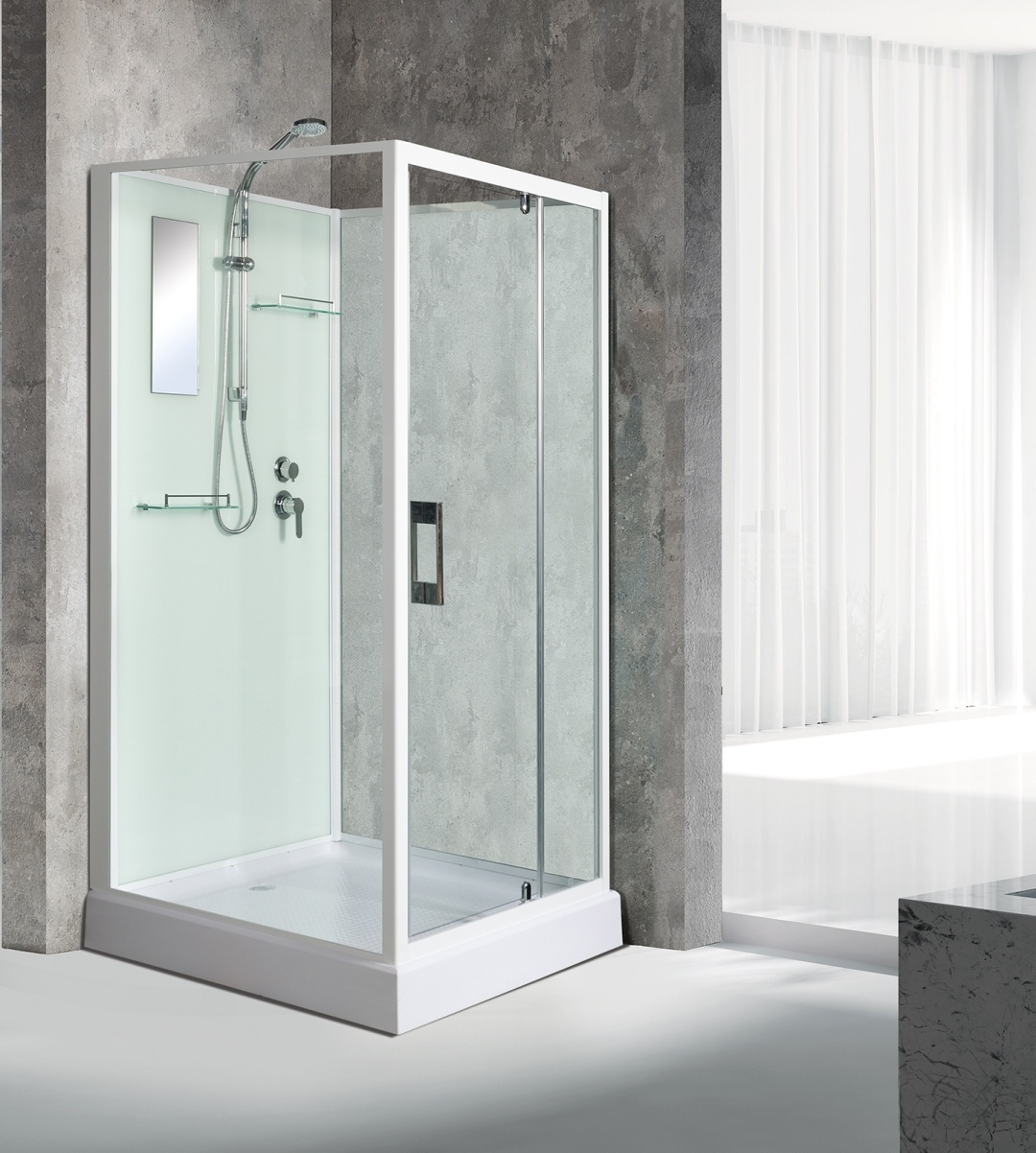 Душевая кабина TANA Б/К 80 80*80*215 (квадрат, прозр.стекла, низкий поддон, без крыши) 3 места - артикул K0000097480