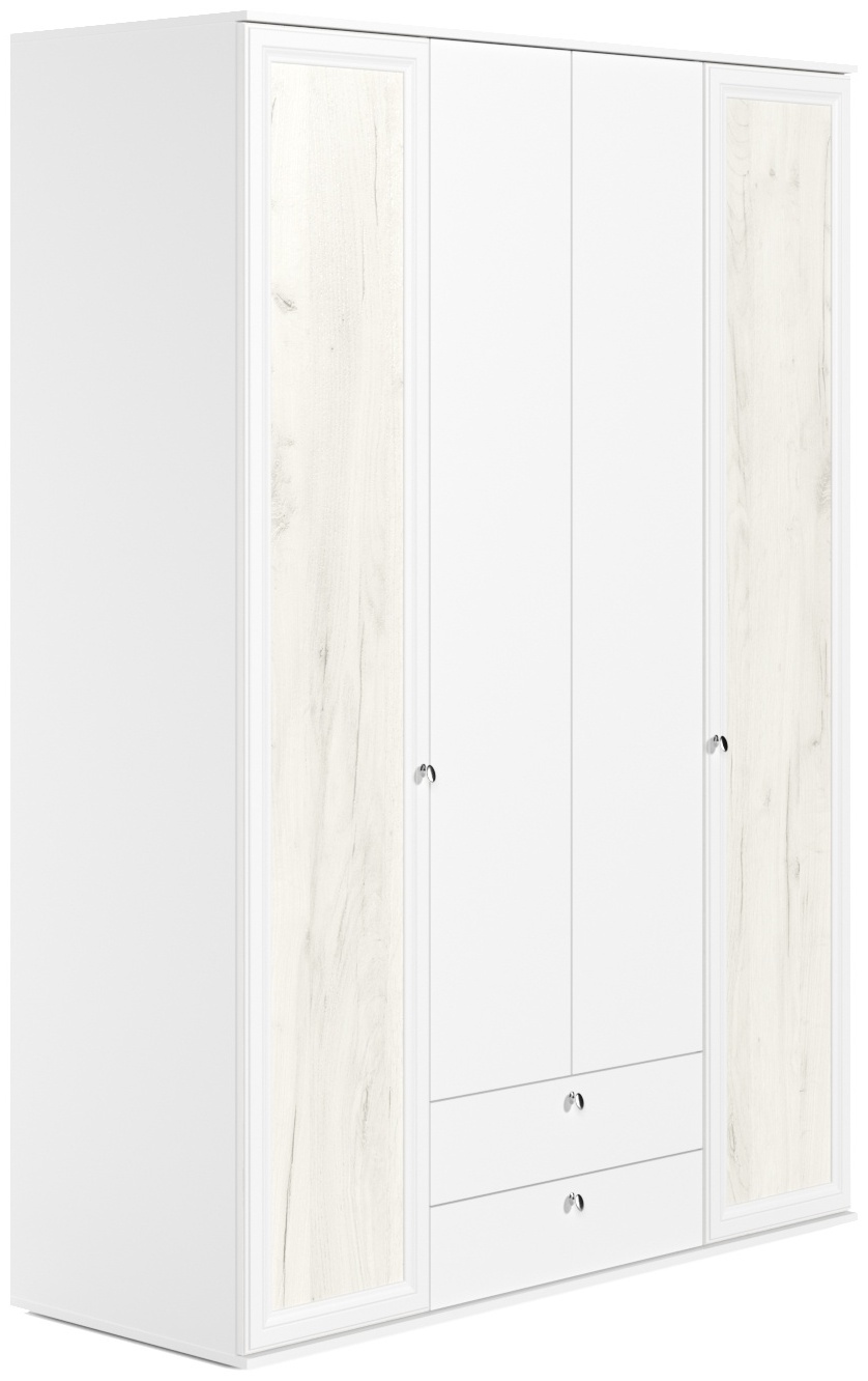 Шкаф плательный 4-х створчатый без зеркала (2200х1550х609) Ск-6,1 Белый/Дуб Крафт белый - артикул K0000048265