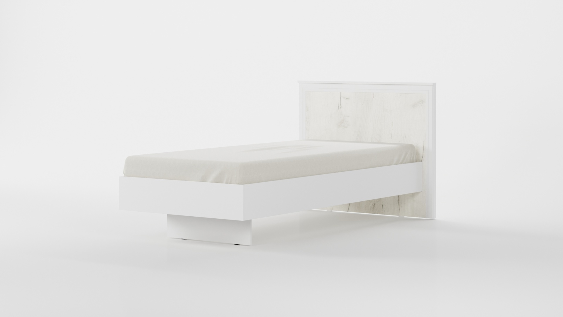 Кровать 1,2х2м с подъемным механизмом (924х1410х2068) Ск-2,2 п/м Белый/Дуб Крафт белый - артикул K0000048261