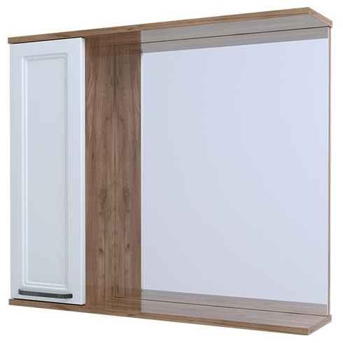 AVK2. Шкаф навесной, 1 Дверь + Зеркало, 600, коллекция (Эрика, Дуб Крафт Золотой, Графит древесный) - артикул K0000083552