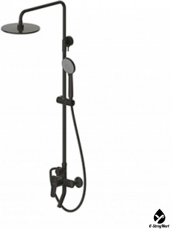 F6429564BW-A-ENG Душевая стойка Bravat Rhein черный матовый - артикул K0000045786