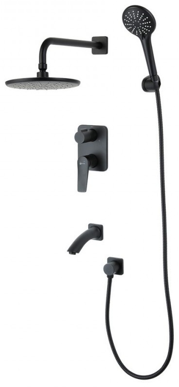 LM3722BL Cмеситель Lemark Bronx для ванны и душа встраиваемый 3-х функциональной лейкой, черный - артикул K0000046142